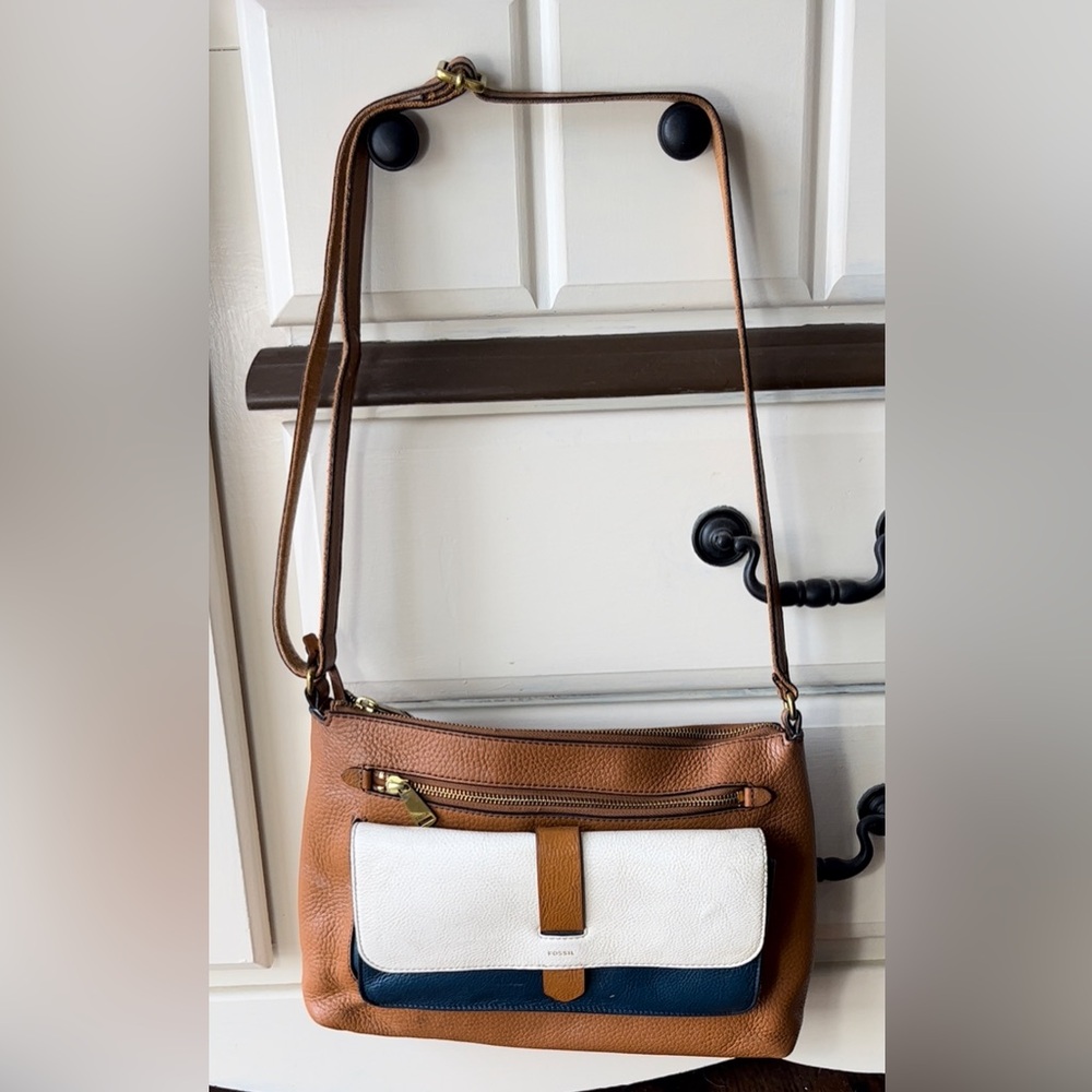 Fossil Kinley Tri-Color Leather Crossbody Bag